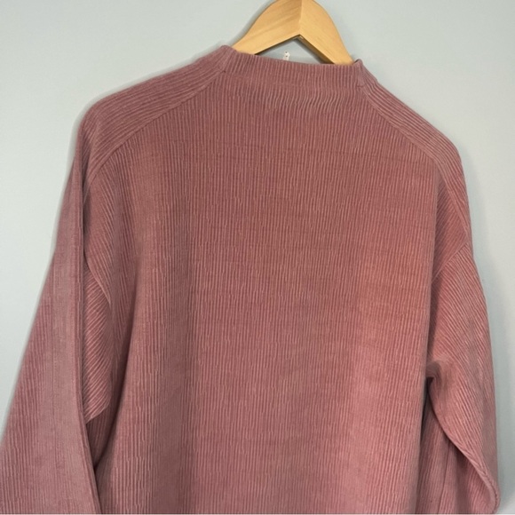 Madewell Striped Jacquard Funnelneck Rosewood Pink Long Sleeve Top Size M NWT - Picture 16 of 16
